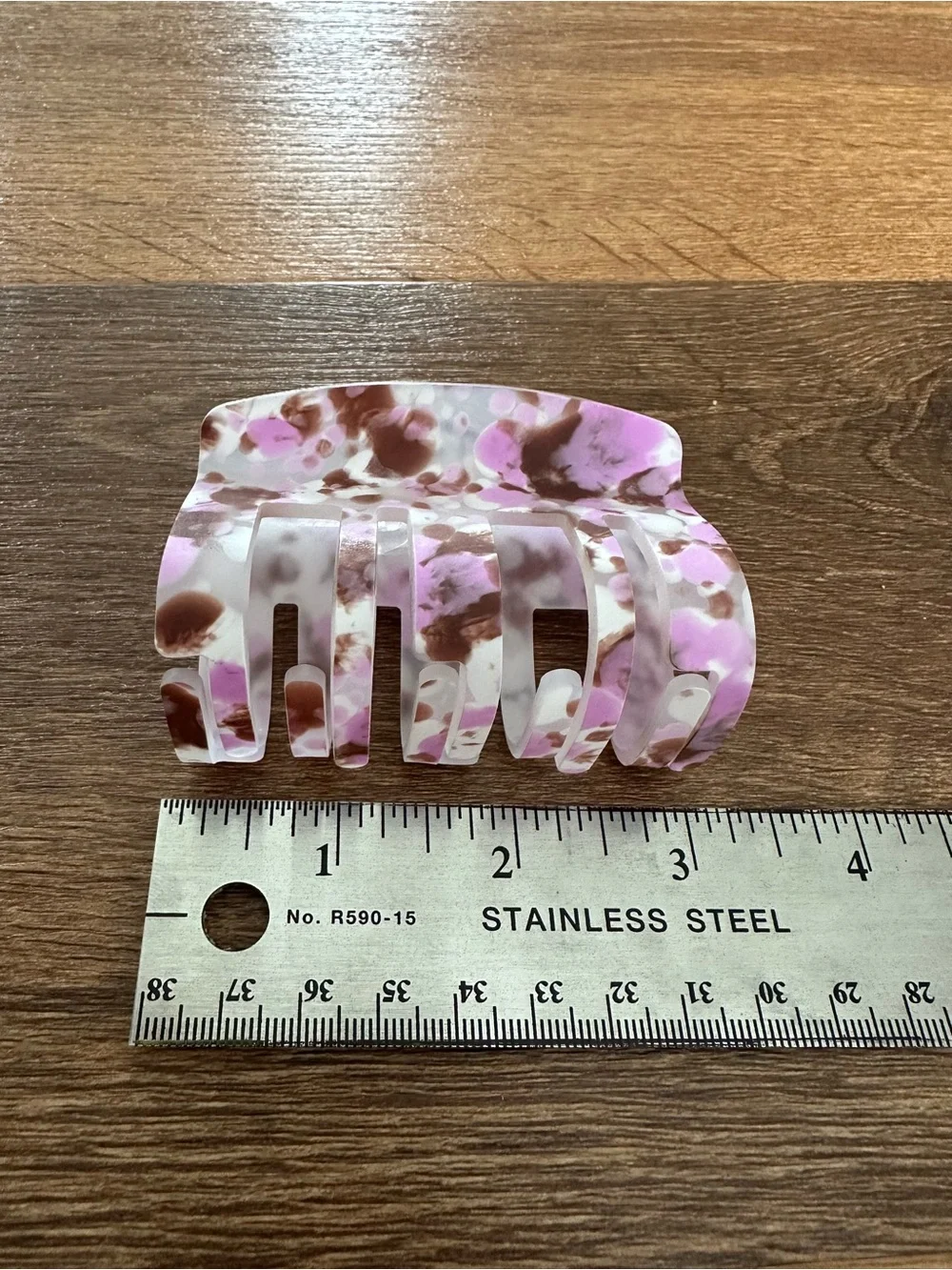 NWOT Pink and Brown Tortie Acrylic Hair Claw Clip